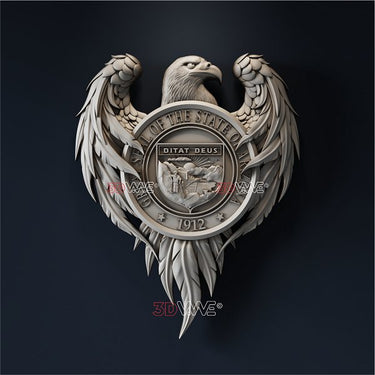 ARIZONA STATE SEAL EAGLE 3d stl - 3DWave.us